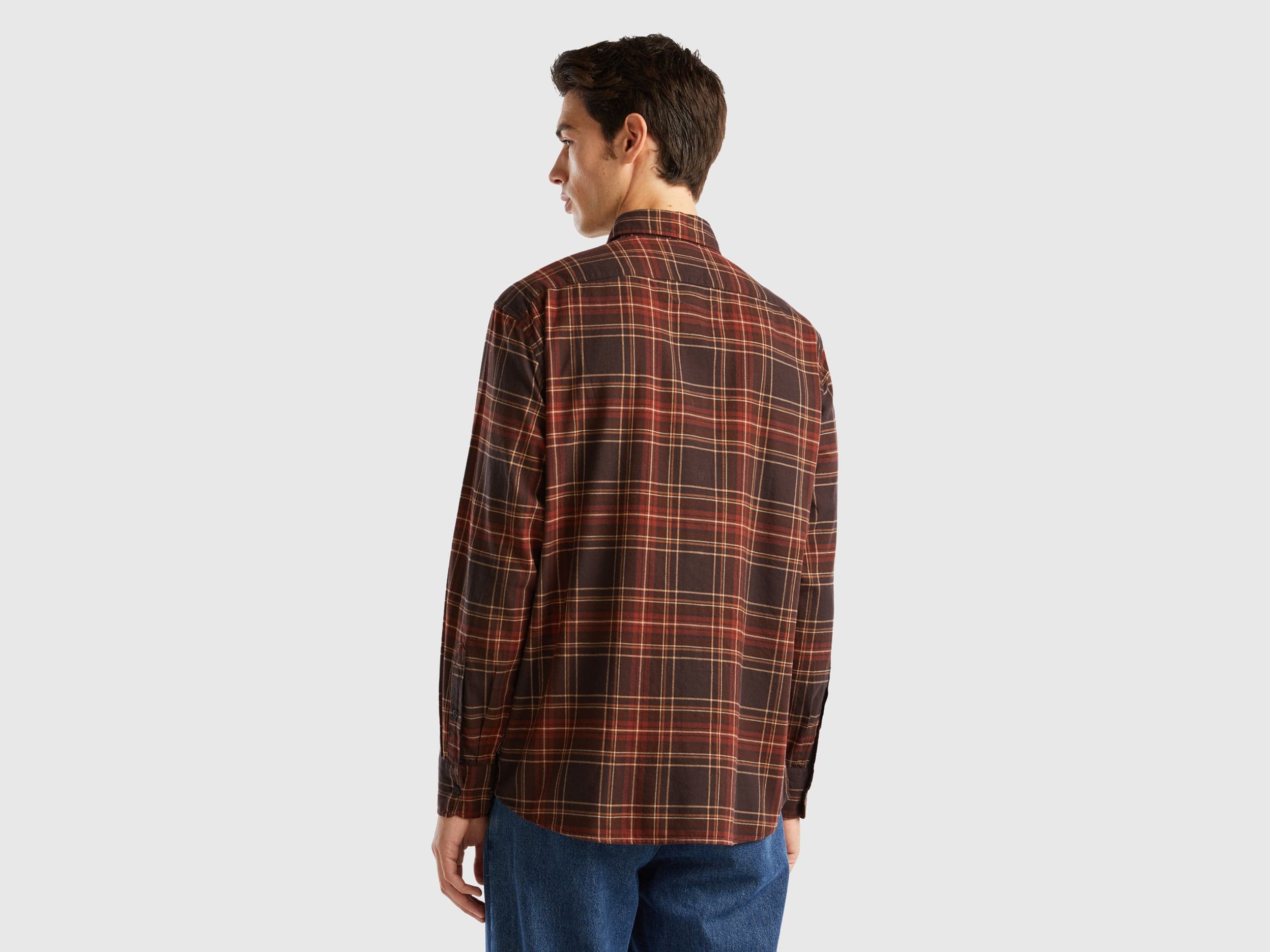 يونايتد كولورز اوف بينيتون قميص كاروهات كم طويل