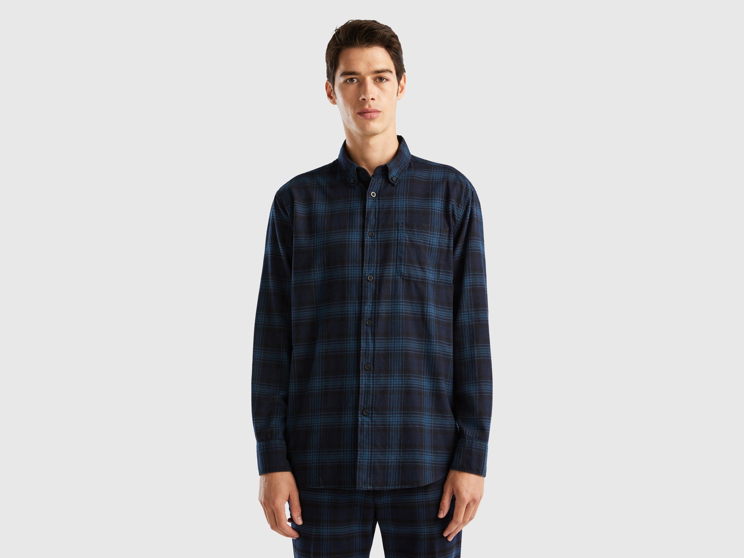 يونايتد كولورز اوف بينيتون قميص كاروهات كم طويل