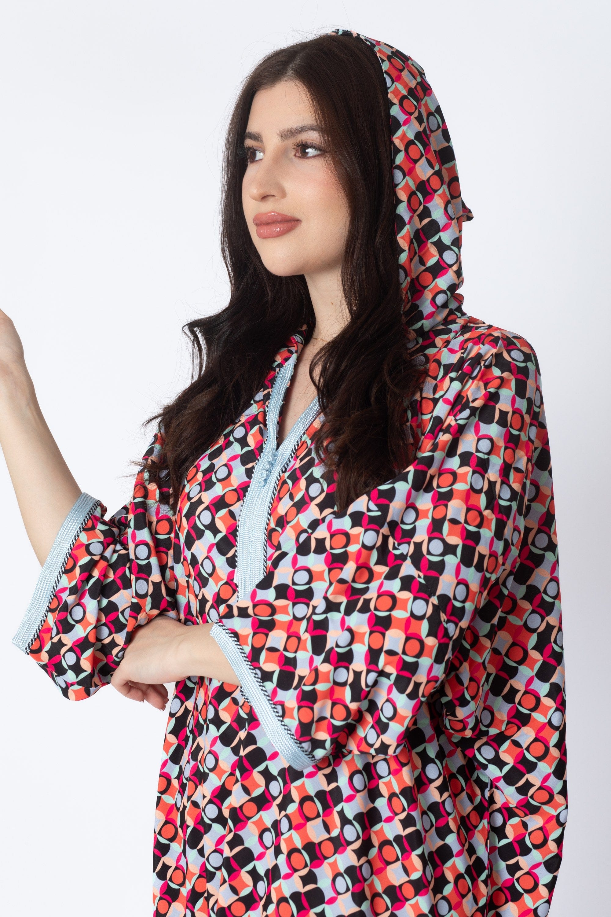 ديامانتين جلابة ملونة 3/4 كم قصيرة نسائي متعدد الألوان