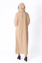 ديامانتين جلابية بأكمام طويلة مطرزة من الأمام نسائي بيج