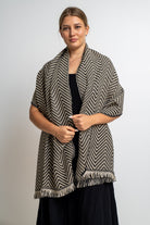 نتشي وشاح تريكو بألوان متداخلة نسائي