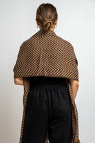 نتشي وشاح تريكو بألوان متداخلة نسائي