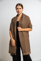 نتشي وشاح تريكو بألوان متداخلة نسائي