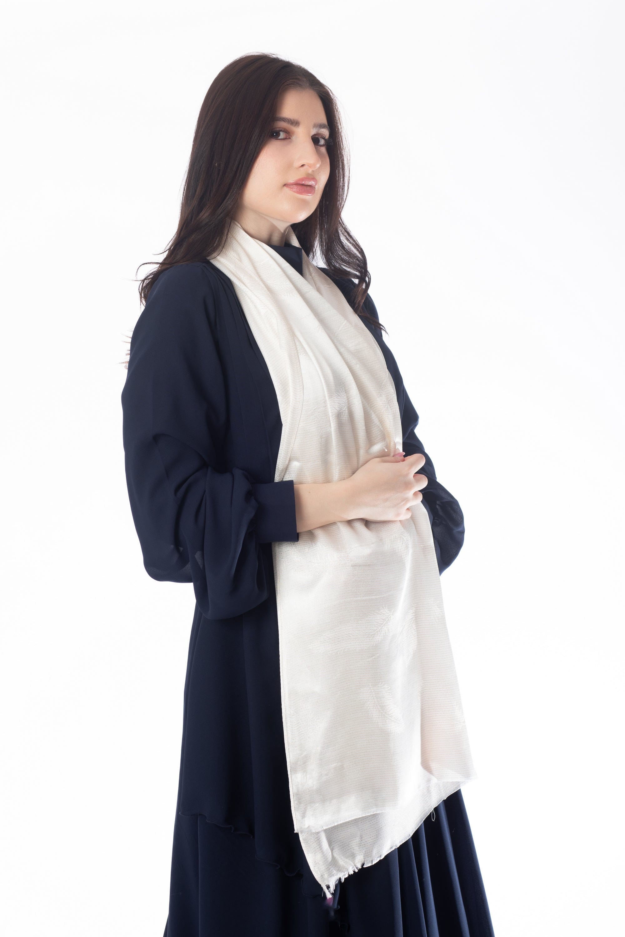 وشاح نسائي سادة طويل بلمعة نسائي