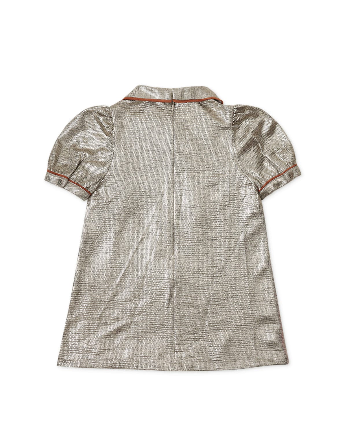 جينجرسنابس فستان بناتي منسوج لامع قصير معدني