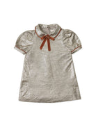 جينجرسنابس فستان بناتي منسوج لامع قصير معدني