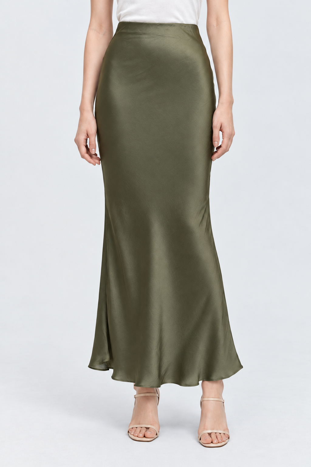 GL396 army green garment front model Alice