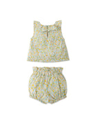 جينجرسنابس طقم شورت بيبي بنات مزين بورود