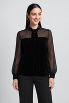 Black long-sleeve top — garment-focused front
