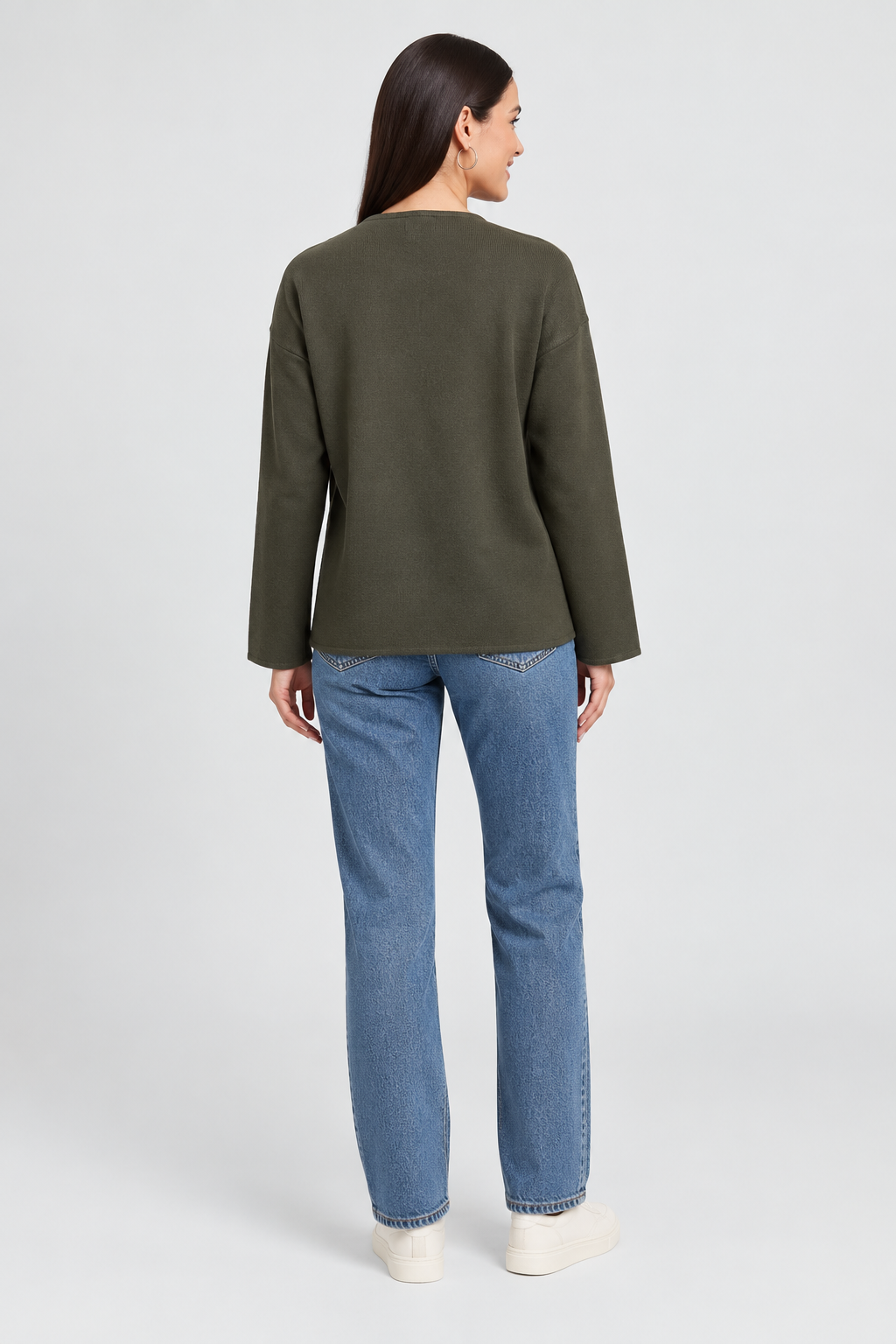 IYE836W264SP light-khaki jacket on Elvira, back