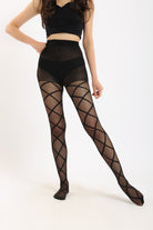 كارينا كولون نسائي طويل داخلي بنمط مخطط أسود