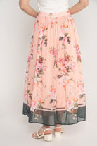 نتشي تنورة مشجرة طويلة كلوش نسائي