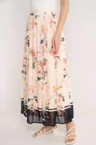 نتشي تنورة مشجرة طويلة كلوش نسائي