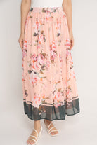 نتشي تنورة مشجرة طويلة كلوش نسائي