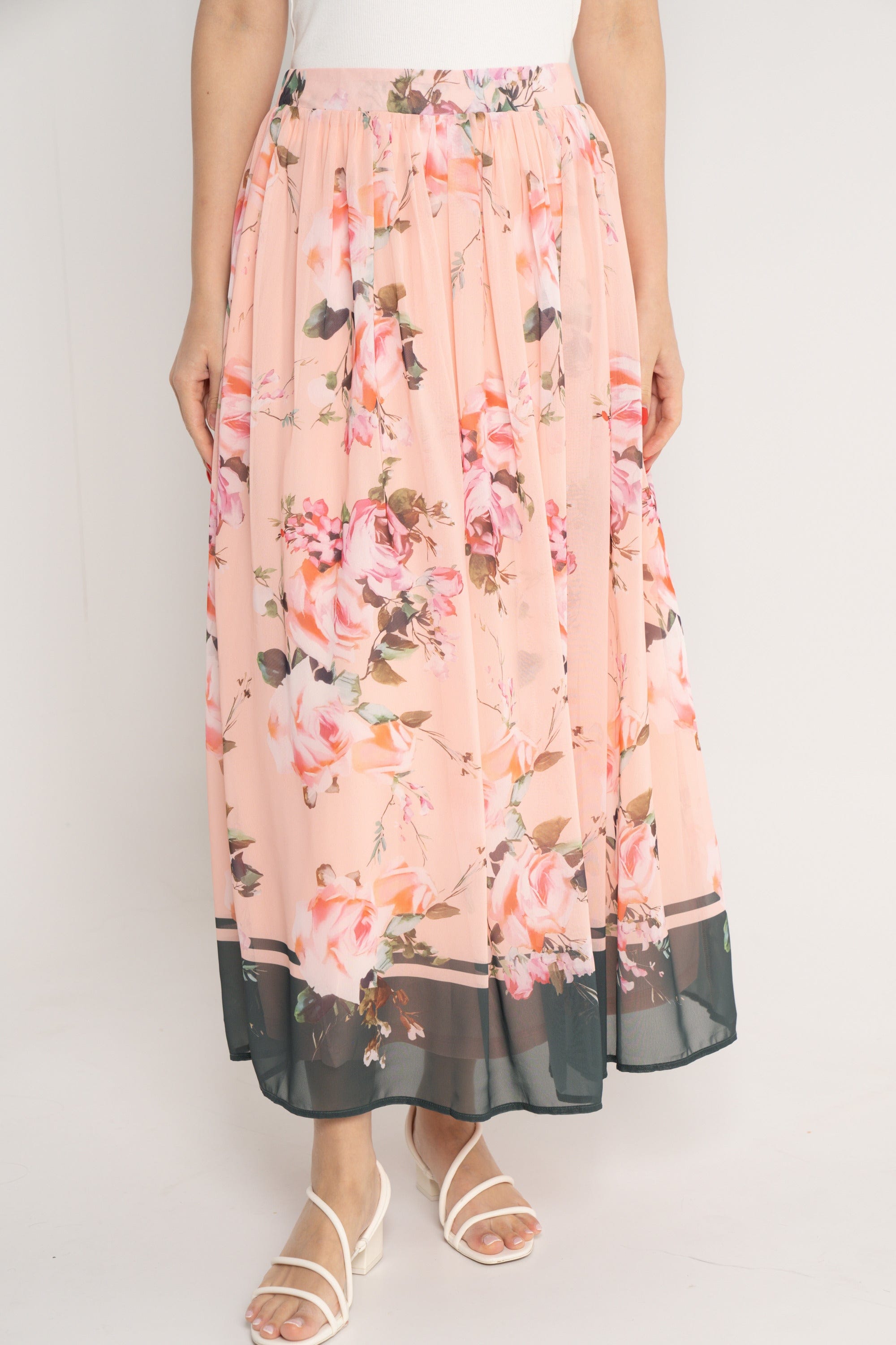 نتشي تنورة مشجرة طويلة كلوش نسائي