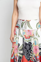 نتشي تنورة ميدي نسائية مشجرة بخصر مرتفع بيج