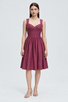 L3299 crimson full front - model Daria S