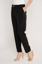 نتشي بنطلون طويل كلاسيك طويل سادة خصر مرتفع بجيوب