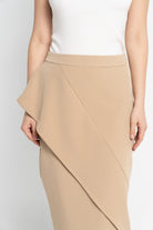 نتشي تنورة ميدي نسائية طبقتين سادة