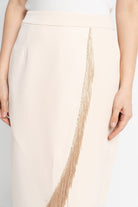 نتشي تنورة ميدي نسائية سادة بشراشيب