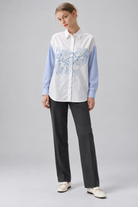 LIV0221AGI light blue embroidered shirt full front on model Temmy