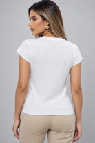 LIV0336AGI white tee back on model Beatriz