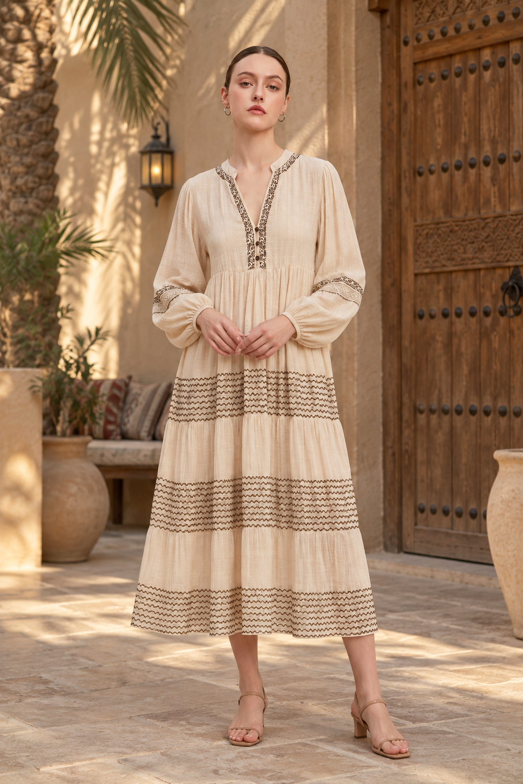 LV0777S262ZI beige lifestyle - model alice