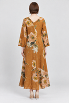 LV0898S262ZI brown floral maxi dress on Maria — back