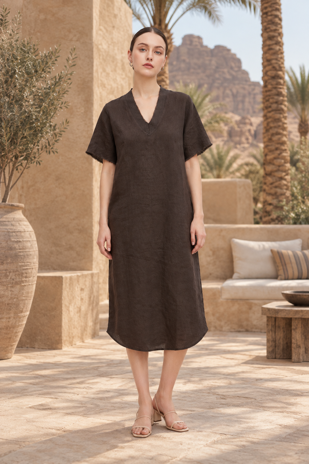 LV0901S262ZI brown lifestyle - model alice