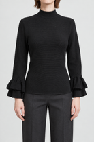 LV1223W264CDY black garment front - model Maria