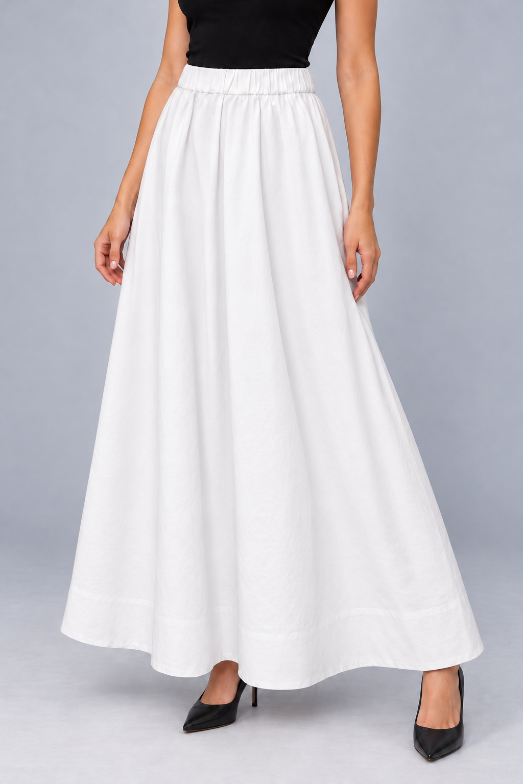 LV1324S263HZ white skirt, waistband and fabric detail