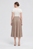 Beige midi skirt — back view