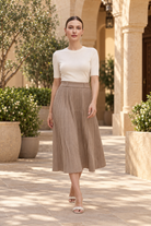 Beige midi skirt — lifestyle