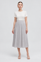 Gray midi skirt — garment-focused front
