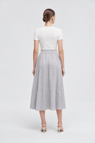 Gray midi skirt — back view
