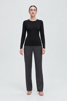 MA0762W264CDY black long sleeve top on Alice - full front