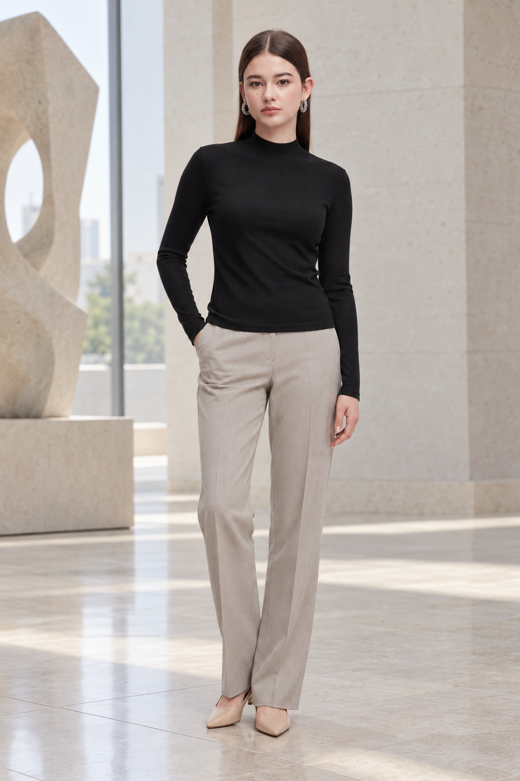 MA0763W264CDY black lifestyle - model Daria S