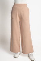 ميكا بنطلون واسع سادة بجيوب من الأمام