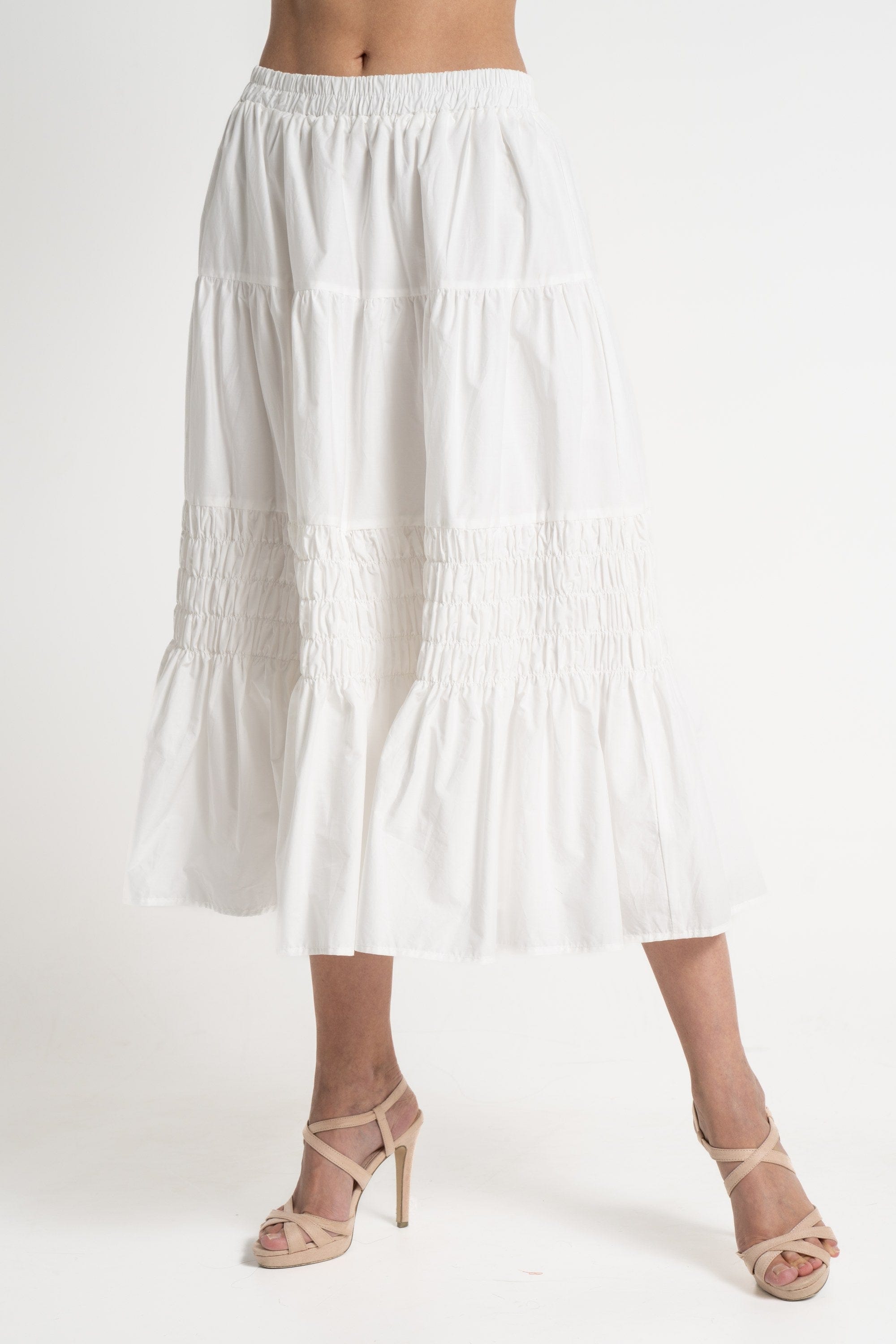 ميكا تنورة ميدي نسائية بخصر مطاطي