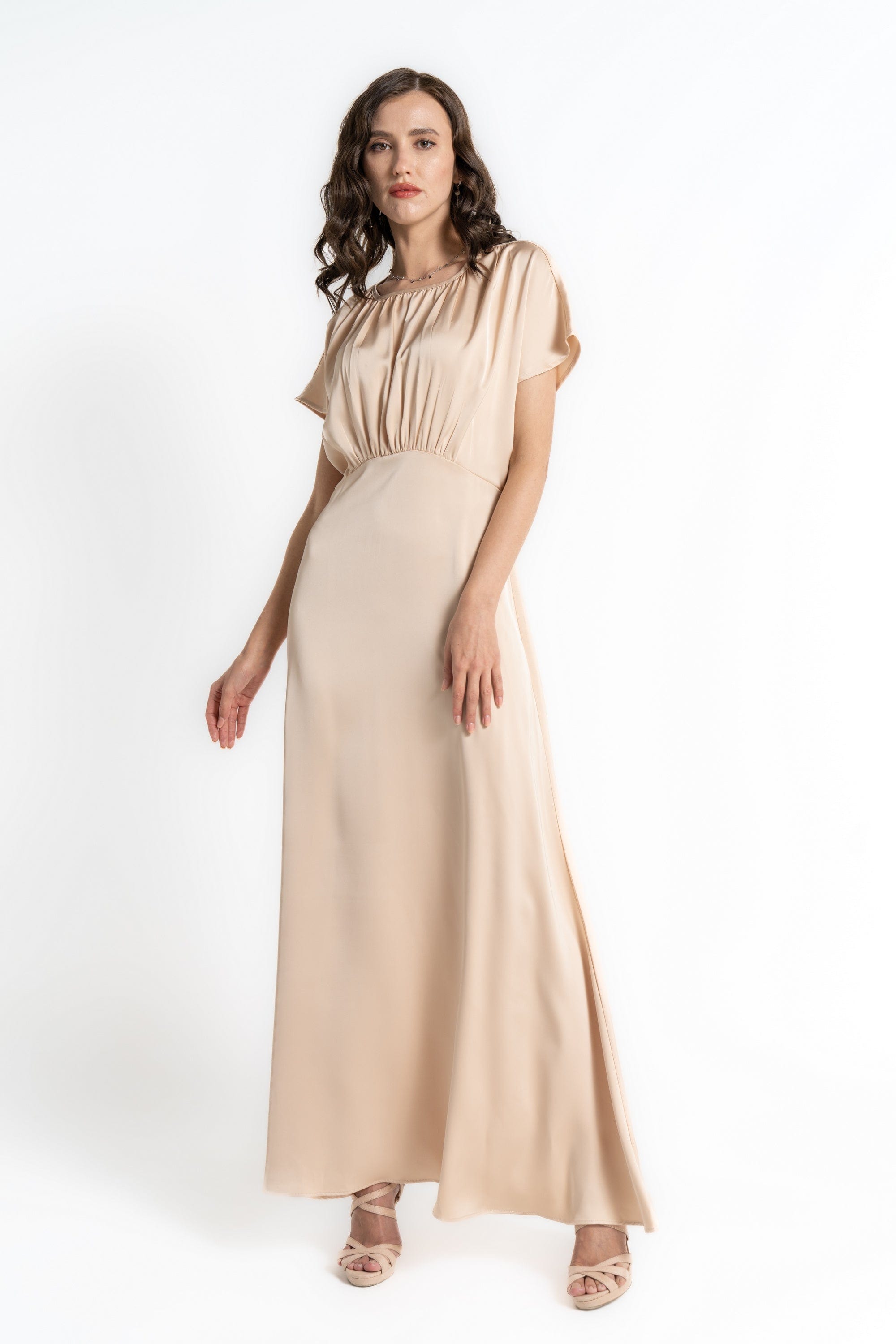 plain beige dress Jinhomg Elegant Summer Dresses for Women Lightweight Comfy Cotton Linen Midi Dress Casual Plain 3/4 Sleeve V Neck Beach Dress Beige XXL