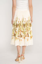 ميكا تنورة ميدي بليسيه منقوشة خصر مرتفع نسائي