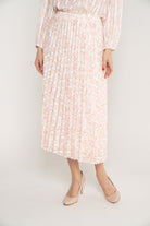 ميكا تنورة منقوشة خصر مرتفع بليسيه ميدي