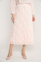 ميكا تنورة منقوشة خصر مرتفع بليسيه ميدي