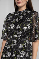 ميكا فستان ميدي بأكمام فراشة موردة نسائي