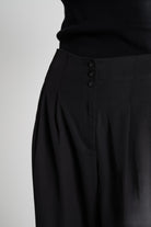 ميكا بنطلون طويل سادة بأزرار أمامية واسع نسائي