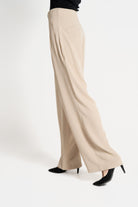 ميكا بنطلون طويل سادة بأزرار أمامية واسع نسائي