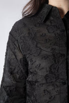 ميكا قميص بأكمام طويلة شفاف مورد نسائي