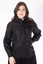 ميكا قميص بأكمام طويلة شفاف مورد نسائي