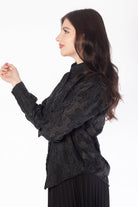 ميكا قميص بأكمام طويلة شفاف مورد نسائي