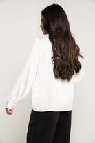 ميكا بلوزة سادة بطبقات جانبية كم طويل نسائي